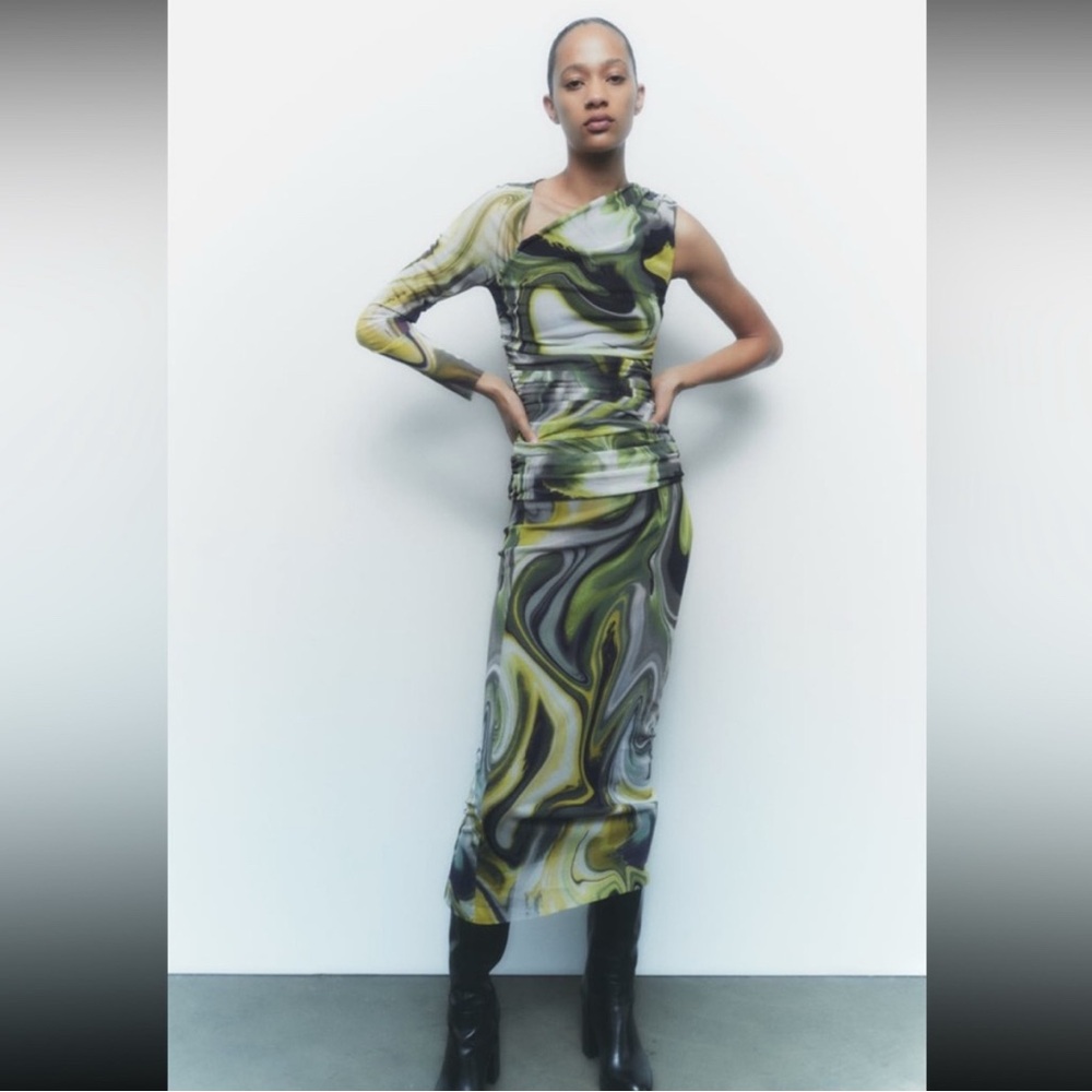 🆕 Zara Printed Tulle Top & Skirt Set SIZE Small